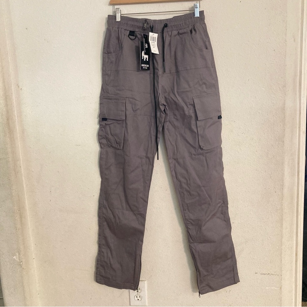 Hot Topic Men's Gray Cargo Pants with Utility Pockets